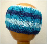 Dreadz Hand Knitted Ribbed Dreadlock Headband / Tube (Blues) (#010)