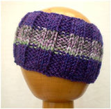 Dreadz Hand Knitted Ribbed Dreadlock Headband / Tube (Purple/Green) (#011)