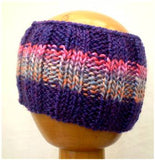 Dreadz Hand Knitted Ribbed Dreadlock Headband / Tube (Purple/Pink) (#018)