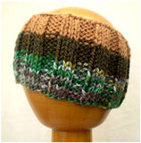 Dreadz Hand Knitted Ribbed Dreadlock Headband / Tube (Brown/Greens) (#019)