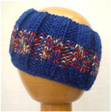 Dreadz Hand Knitted Ribbed Dreadlock Headband / Tube (Dark Blue/Multi) (#023)