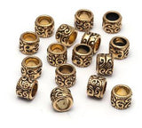 Dreadz Gold Boho Dreadlock Hair Beads (6.6mm Hole) x 3 Bead Pack