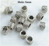 Dreadz Silver Basketweave Hair Beads (5mm Hole) x 2 Bead Pack