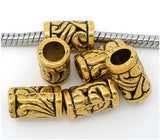 Dreadz Gold Tube Dreadlock Hair Bead (Hole 5mm) x 3 Beads