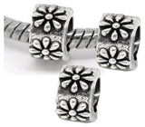 Dreadz Silver Flower Dreadlock Hair Beads (5mm Hole) x 3 Bead Pack