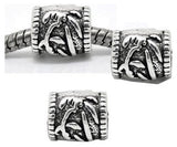 Dreadz Silver Palm Dreadlock Hair Beads (5mm Hole) x 3 Bead Pack