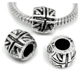 Dreadz Silver Union Jack Dreadlock Hair Beads (5mm Hole) x 3 Bead Pack