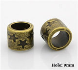 Dreadz Bronze Star Tube Dreadlock Hair Beads (9mm Hole) x 1 Bead