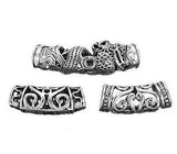 Dreadz Silver TRIO Tube Dreadlock Hair Beads (6mm Hole) (AL-37B) x 3 Bead Pack