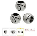 Dreadz Silver Carved Stripe Dreadlock Hair Beads (5.5mm Hole) x 3