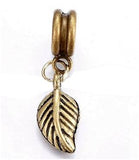 Dreadz Bronze Leaf Dangle Dreadlock Hair Bead (5mm Hole) PH-13A x 1 Bead