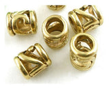 Dreadz Gold Tone Tube Dreadlock Hair Beads (5mm Hole) x 3 Bead Pack