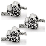 Dreadz Silver Celtic Heart Dreadlock Hair Beads (5mm Hole) x 3 Bead Pack