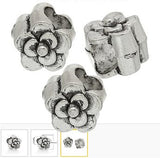 Dreadz Silver Flower Dreadlock Hair Beads (5mm Hole) x 2 Bead Pack