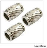 Dreadz Silver Long Barrel Dreadlock Hair Beads (6.5mm Hole) x 3 Bead Pack