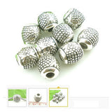 Dreadz Silver Patterned Barrel Dreadlock Hair Beads (5mm Hole) x 3 Beads