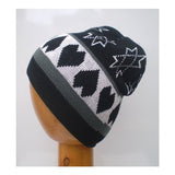 Dreadz Hearts Design Beanie Hat (Black & White)