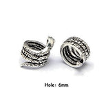 Dreadz Decorative Silver Snake Dreadlock Hair Beads (6mm Hole) x 2 Bead Pack